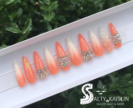 Peach Bellini Press On Gel Nails