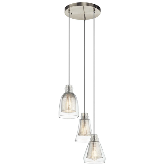 Kichler Lighting Evie Collection 3-light Brushed Nickel Pendant