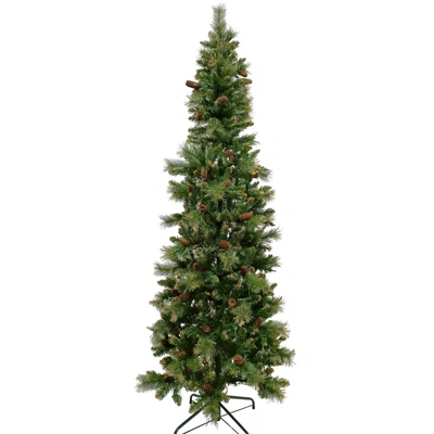 4.5' Pre-Lit Yorkshire Pine Pencil Artificial Christmas Tree Clear Lights