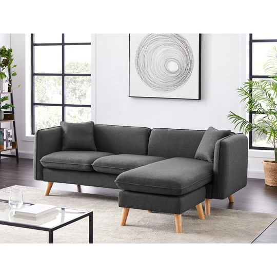 Reversible Sofa and Chaise with ottoman