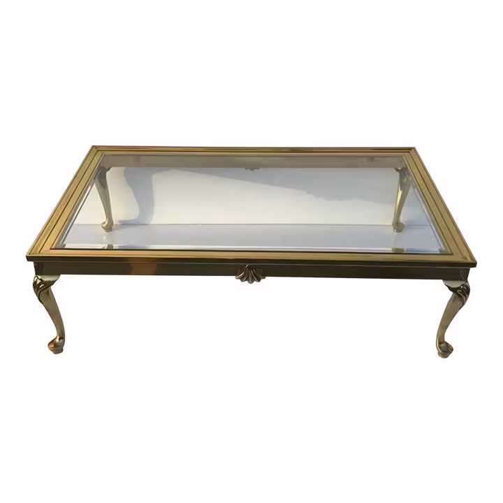 Cabriole Leg Brass Coffee Table