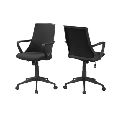 Office Chair With Pedestal Base And Upholstered In A Breathable Black Polyester/Nylon