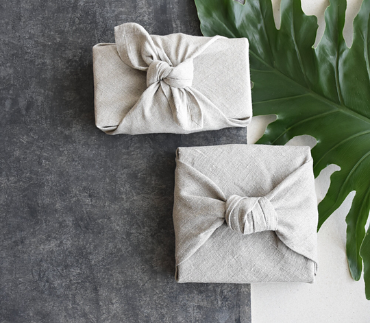 Linen Wrapping Cloth - Zero Waste - Table Napkins Set - Handmade - Bread Basket Cover - Random Shadow - Traditional Japanese - Furoshiki Wrap Cloth