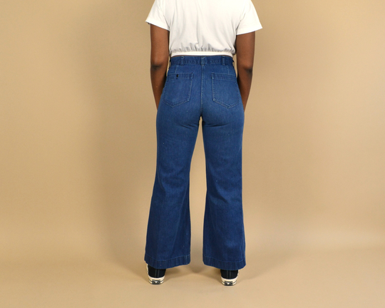 Vintage Dark Wash Sailor Flare Denim Jeans