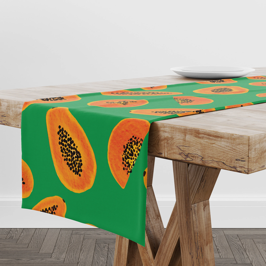 Table Runner Papaya | Unique Design Decor High Quality Textile & Print Made in Eu