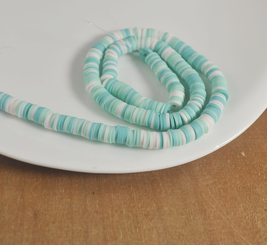 6mm Vinyl Heishi Beads, Mixed Color Polymer Clay Beads, African Polymer Clay Diy Making Jewelry Bead, Length 40cm6-24#