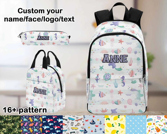 Personalised Girls&boys Backpack, Custom Backpack, Lunch Bag, Pencil Case For Kids, Custom School Bag, Personalised Backpack, Back To Schooll Gift