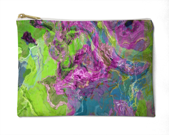 Makeup Bag in Purple & Green, Cosmetic Or Pencil Pouch, Toiletry Bag, Zipper Accessory Case, Purse Organizer, Archipelago