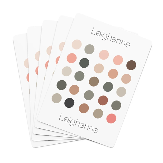 Boho Color Palette Custom Name Playing Cards | Personalized Gift Card Deck Unique Christmas