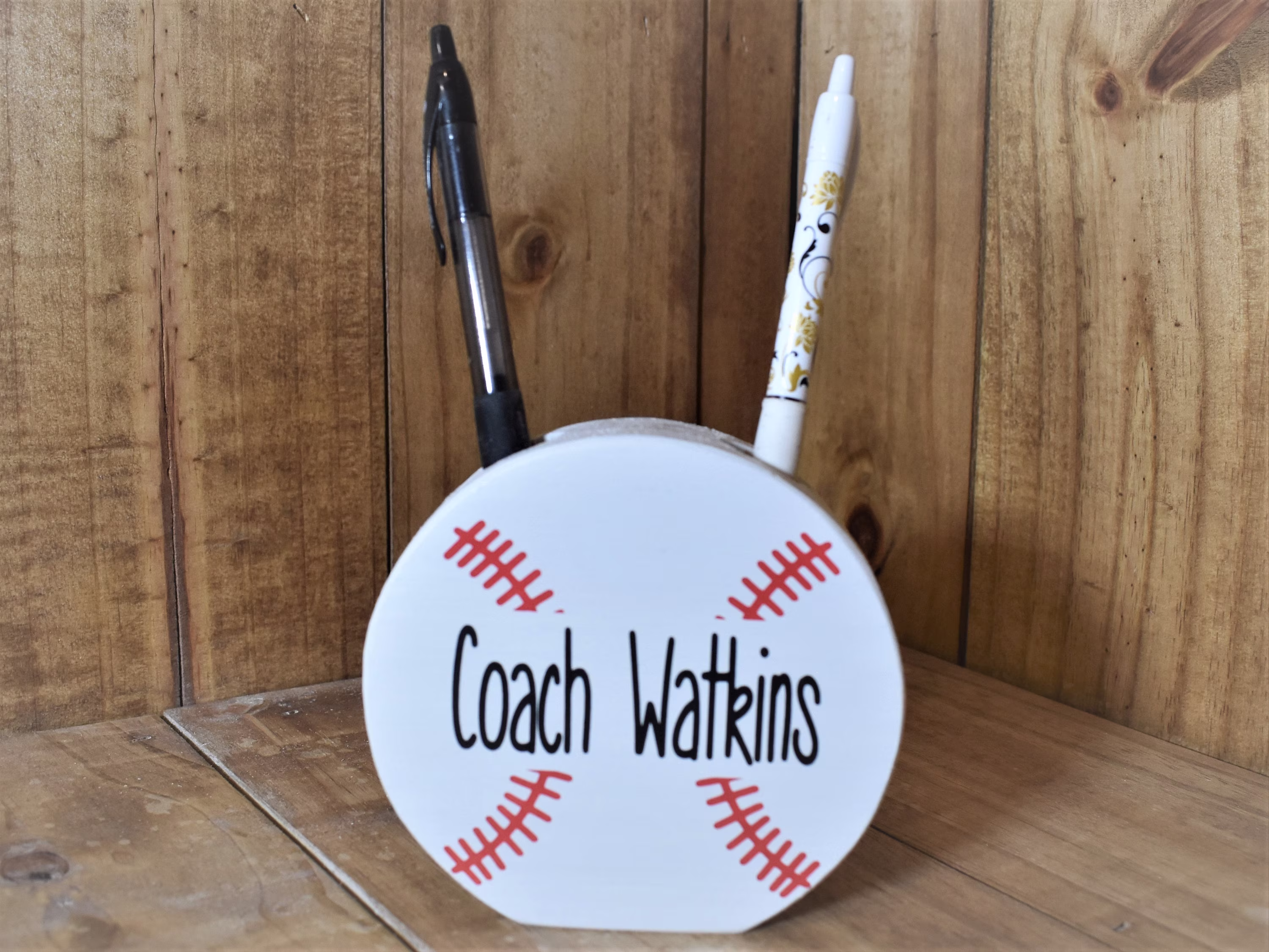 Baseball Pencil Holder, Gifts, Personalized Coach Gift, Gift Player For Athlete