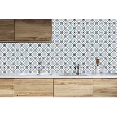 Bumgarner Portugal Tiles 10' L x 24" W Peel and Stick Wallpaper Roll