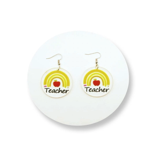 Teacher Earrings - Pencil Earrings, Handmade Jewelry, Back To School, First Day Of Educator Gift