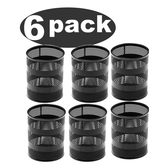 Ybm Home Round Desk Steel Mesh Markers Pencil Pen Cup Holder Black For Home, School, Office, 3 in. x 3 in. x 4 in. H 6 Pack