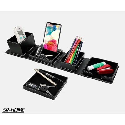 Desk Organizer Office Supplies Multi-Functional Stationery Storage With Pen Pencil Holder Phone Stand Sticky Note Tray Paperclip Storage Caddy Desk Or