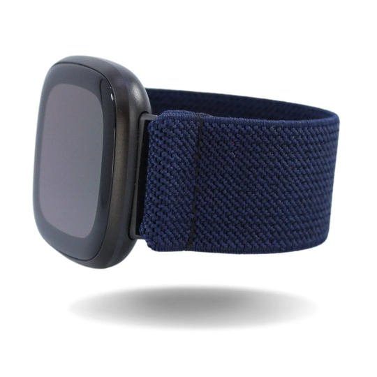 Elastic Fitbit Sense/Versa 3 Watch Band - Fits & Solid Dark Blue Navy Boho Chic Gift Winter Ice Water Holiday
