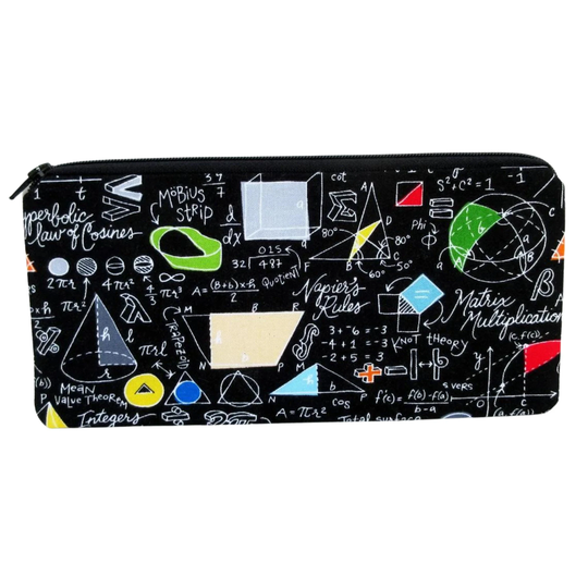 Math Pencil Pouch Zippered, Stem Geometry Zipper Bag