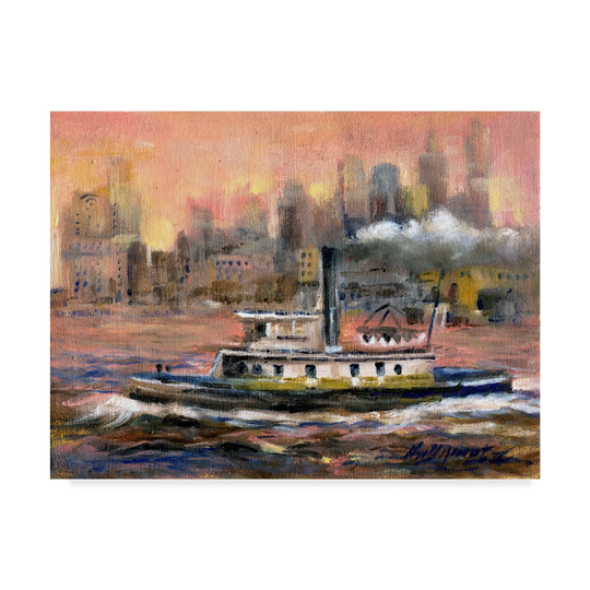 Hall Groat Ii 'East River, New York City' Canvas Art - Multi-color