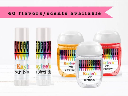 Coloring Crayon Art Colorful Rainbow - Lip Balms Chap Stick Or Hand Wash Best Party Favor Idea