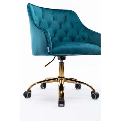 Teal Swivel Shell Chair For Living Room,Modern Leisure Office Chair,Swivel Shell Chair
