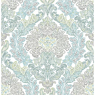 Fontaine 33' x 20.5" Damask Wallpaper