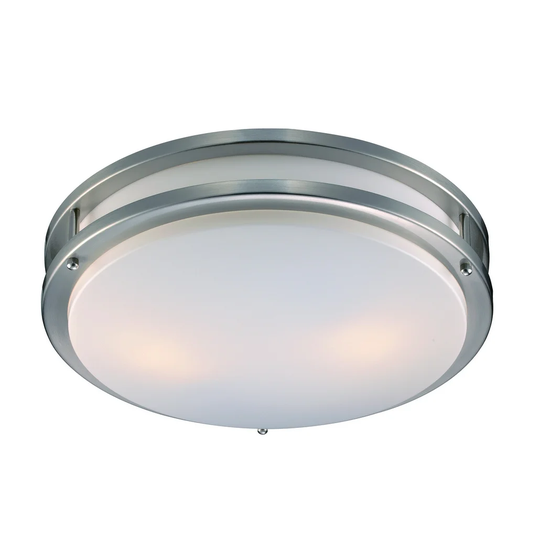 Modern Home PL10261 BN Two Light Flushmount Barnes Brushed Nickel - Exact Size