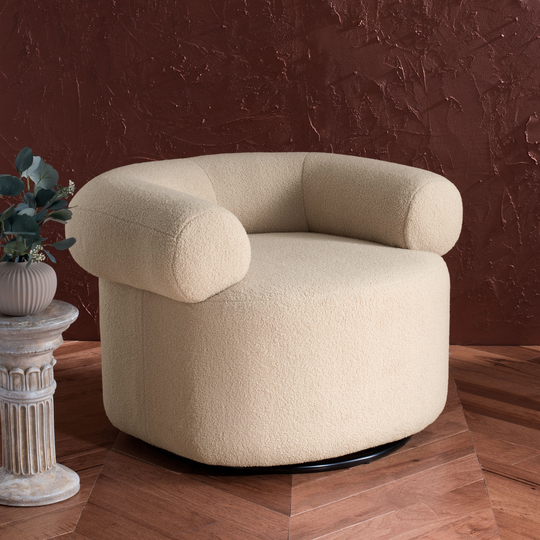SAFAVIEH Couture Sadie Swivel Accent Chair - 37 in. W x 33 in. D x 25 in. H