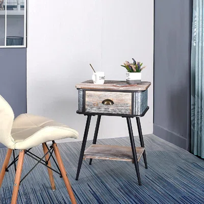 Domeniks Solid Wood End Table with Storage