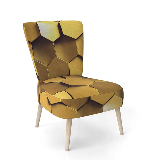 Designart 'Golden Honeycomb' Upholstered Mid-Century Accent Chair