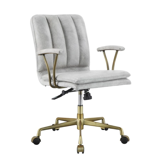 Q-Max 25" L Vintage White Swivel Adjustable Executive Office Chair