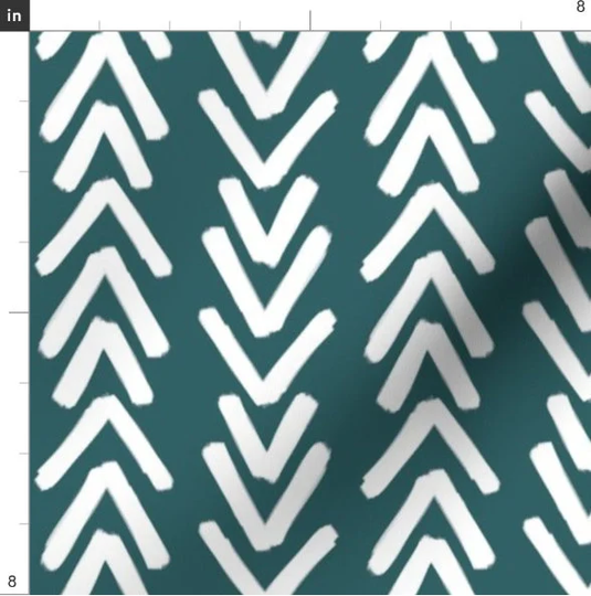 Arrows On Mallard Mudcloth Fabric By The Yard | Boho Nursery Made To Order Organic