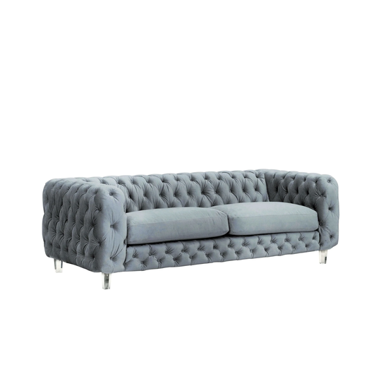 Chic Home Apollo Modern Contemporary Tufted Velvet Down MIx Cushions Sofa