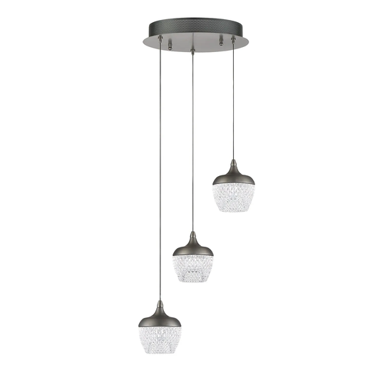 Arika 15-watt Integrated LED 3-light Pendant Pan
