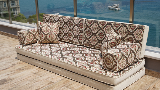 8" Thick Floor Seating, Arabic Sofa Tulip Design Moroccan Sofa, Garden Set, Turkish Livingroom, Loveseats
