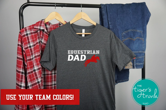 Equestrian Dad Shirt, Customizable Colors, Horse Riding Unique Gift, Horseback Apparel, T-Shirt, Lover Gift