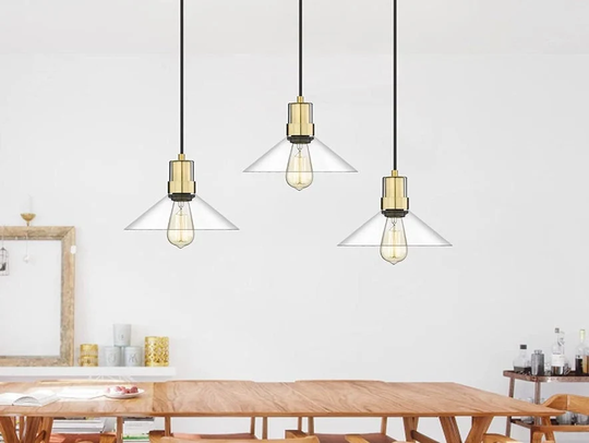 1 Light Glass Pendant Light - Hanging Fixture Pendant For Kitchen Island Dining Room