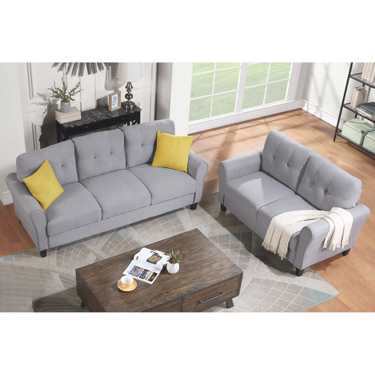 CTEX Living Room Sofa Set Linen Upholstered Couch Furniture for Home or Office, 2+3 Seat