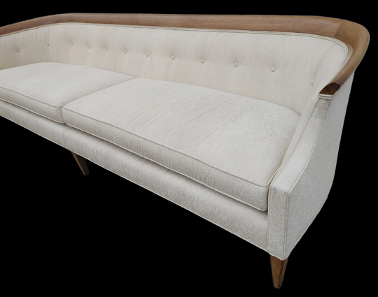 Mid Century Modern Drexel Walnut Trim Sofa