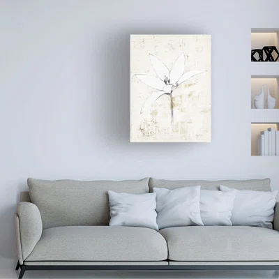 Pencil Floral XII Gold by Avery Tillmon - Wrapped Canvas Graphic Art