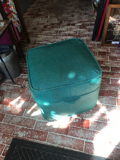 Mcm Green Black Retro Ottoman Heavy Chunky Den Chair Excellent Condition