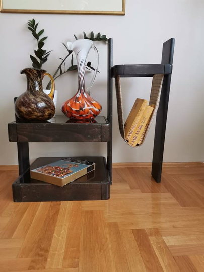 Vintage Meblo Table & Magazine Stand /2 in 1 Table Newspaper Holder /Gianfranco Frattini For Cassina/Retro Italian Design /Yugoslavia