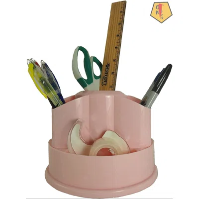 360 Rotating Desk Organizer Pencil & Pen Holder | Ruler, Marker Tape, Holder