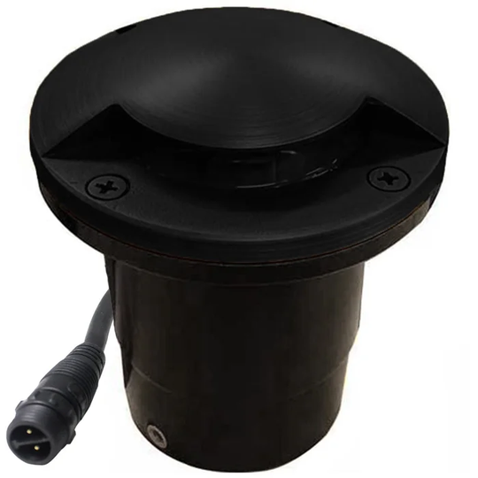 12V Composite In Ground Well Light w/ Cast Brass One Leaf Cover