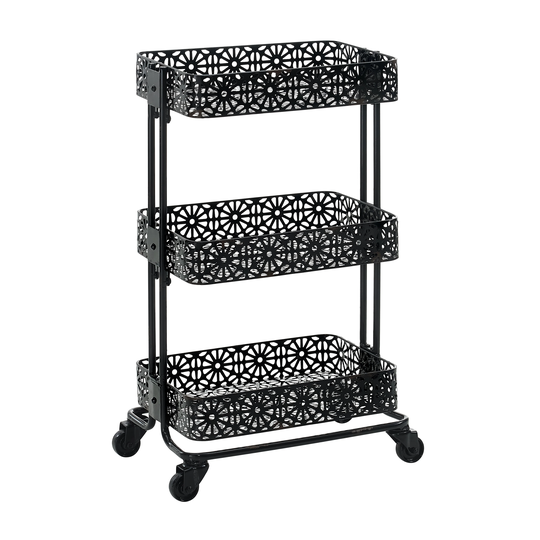 Claremont Black Metal Three Tier Cart