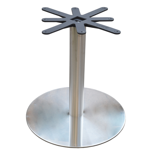JI Bases Stainless Steel 28-inch Round Pedestal Table Base-4-inch Column-24-inch Top Plate