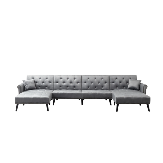 150" Symmetrical Sofa and Chaise Convertible sofa bed