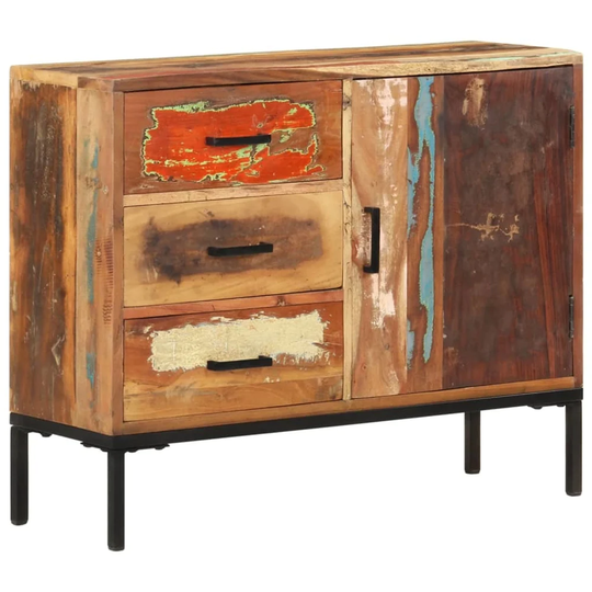 Rustic Solid Wood Sideboard Buffet Cabinet with 3 Drawers