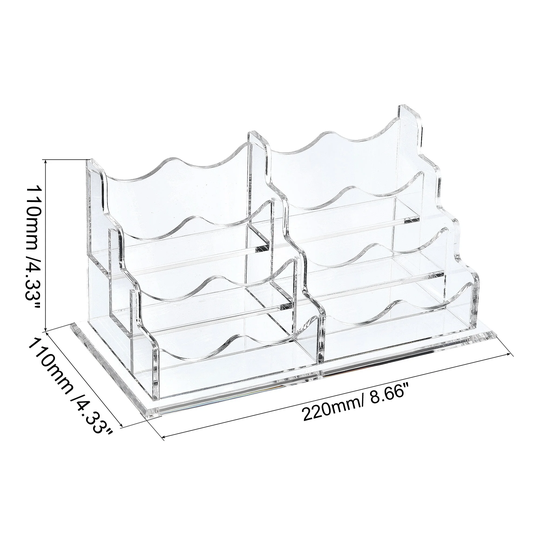 Business Card Holder Acrylic 6 Slots Desktop Name Cards Display Stand - Clear
