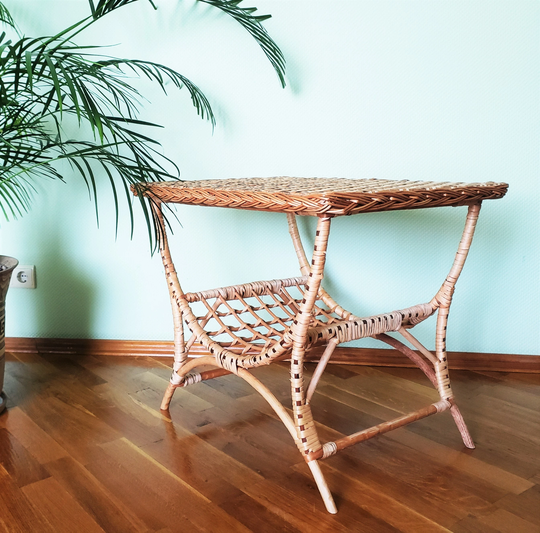 Coffee Table, Rattan Table, Side End Wicker Furniture, Patio, Sunroom