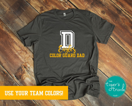 Color Guard Dad, Marching Band Shirts, Colorguard Gifts, Mascot Shirt, Game Day Flag, Short-Sleeve Shirt