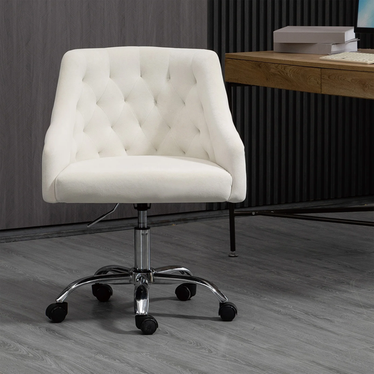 Modern Home Office Chair, Velvet Swivel Armchair with Soft Seat